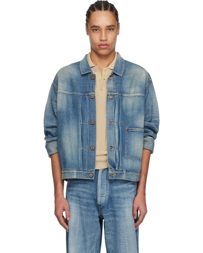 Taiga Takahashi Blue Lot. 703 C.1920's Denim Jacket Damaged