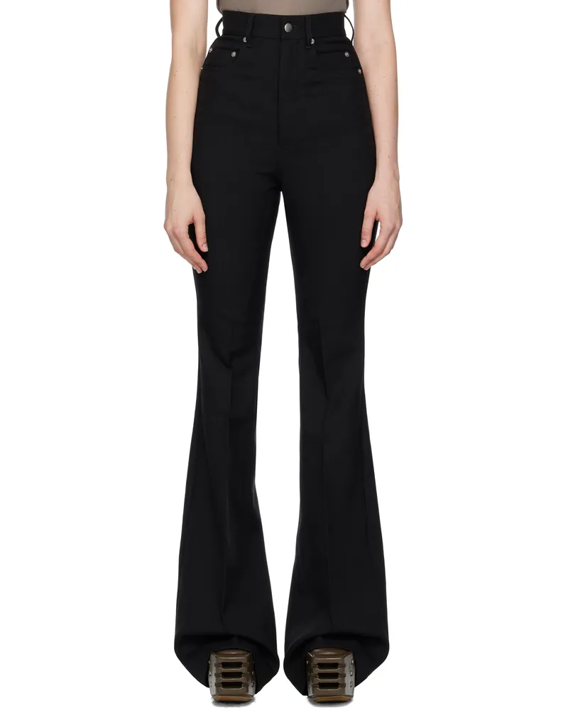 Rick Owens Black Concordians Bolan Bootcut Trousers 09