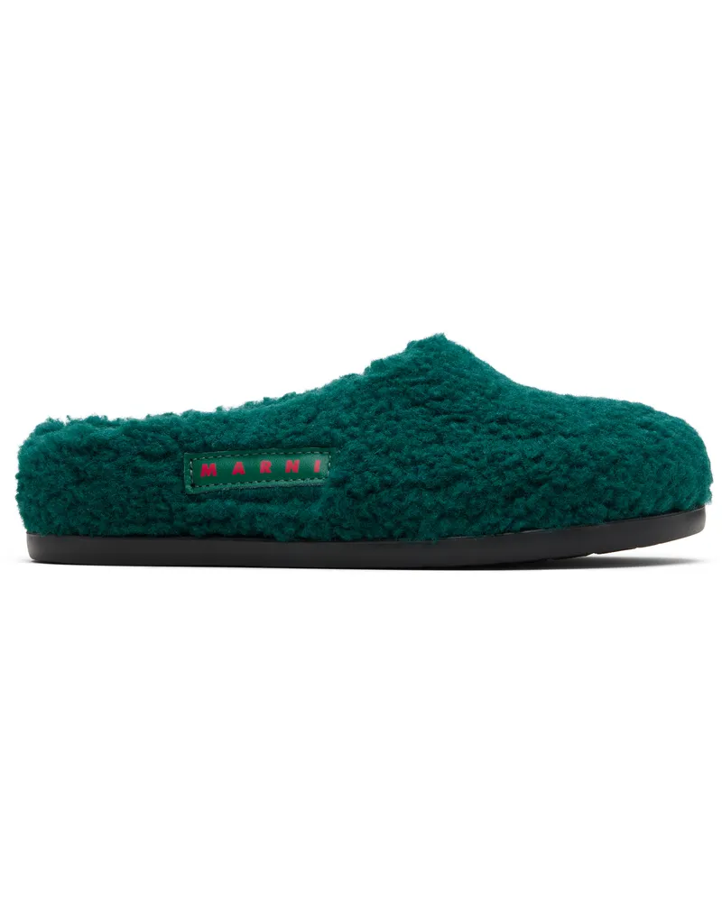 Marni Kids Green Logo Patch Mules Var