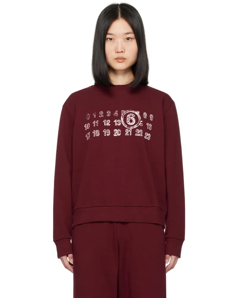 Maison Margiela Burgundy Printed Sweatshirt 248