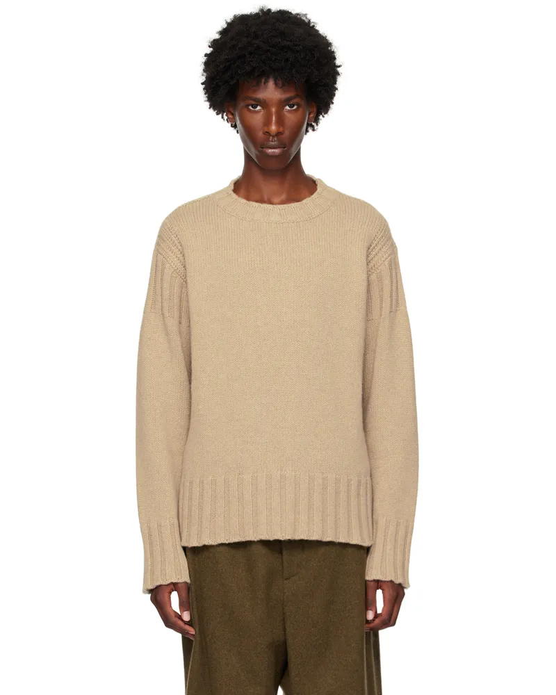 Jil Sander Taupe Crewneck Sweater 233