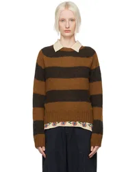 YMC Brown Jets Stripe Sweater 20-brown