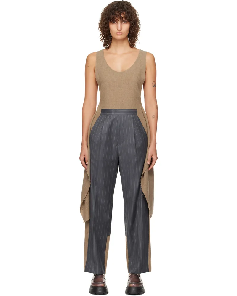 Undercover Brown & Gray UC2D1702 Jumpsuit Gray