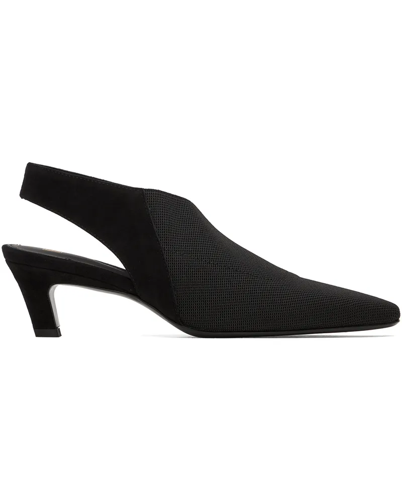 Totême Black 'The Mid Heel Elastic Slingback' Heels 001