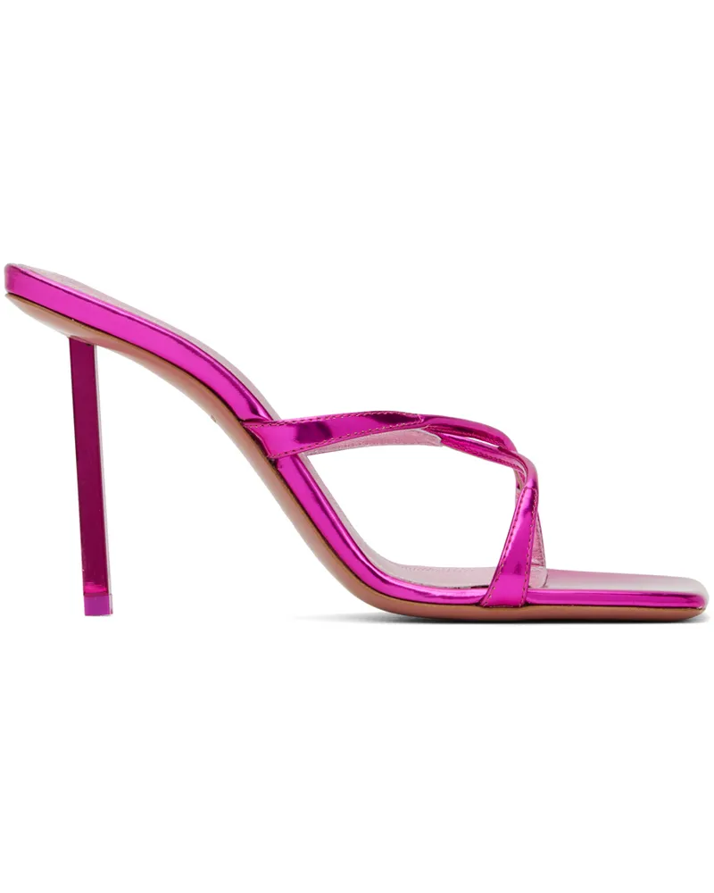 Amina Muaddi Pink Adriana Heeled 95 Sandals Fuchsia