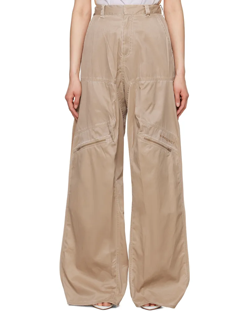 Y/PROJECT Beige Pop-Up Trousers Washed