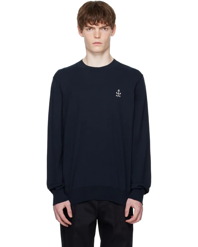 A.P.C. Navy Gabin Sweater Iak