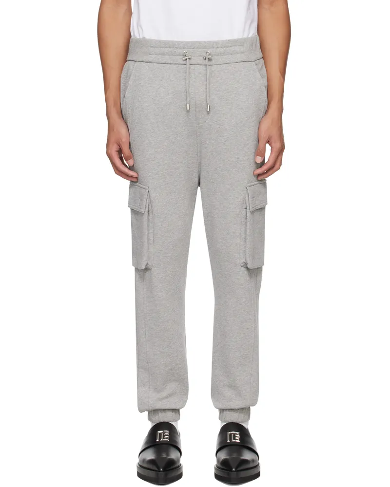 Balmain Gray Cargo Pocket Lounge Pants Ydu