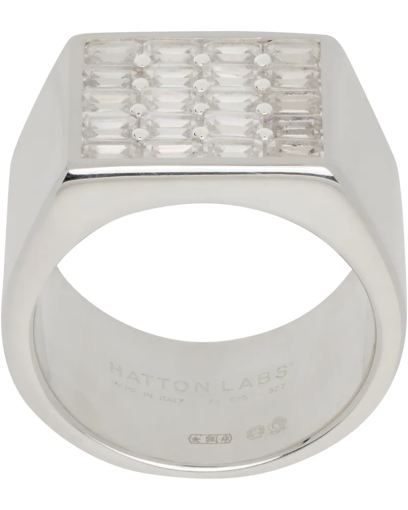 Hatton Labs Silver Craquelure Ring White