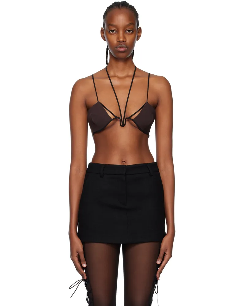 Nensi Dojaka Brown Angular Bra Cholat
