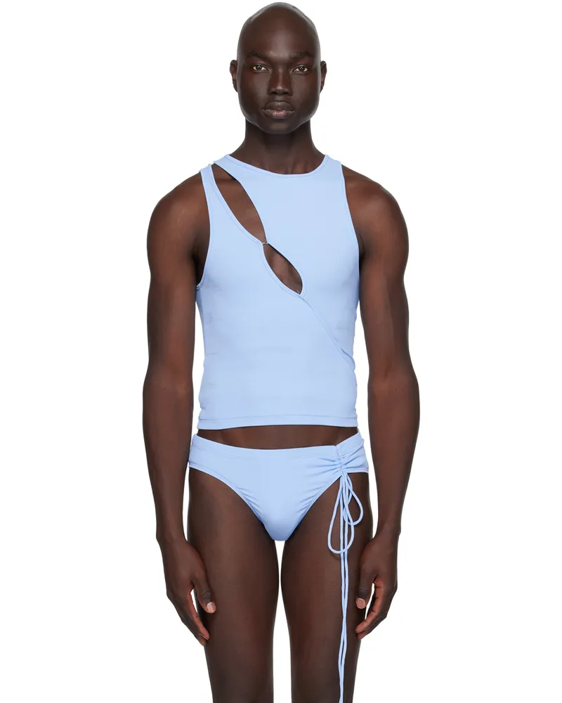 K.NGSLEY Blue Cutout Swim Top 05lb