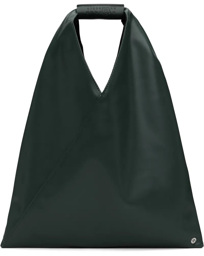 Maison Margiela Kids Green Triangle Small Tote T7160