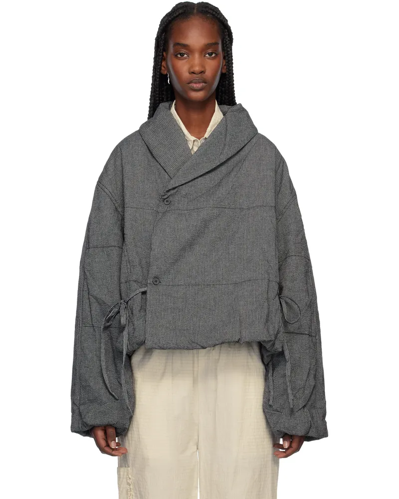 Deiji Studios SSENSE Exclusive Black & White Bubble Jacket Black