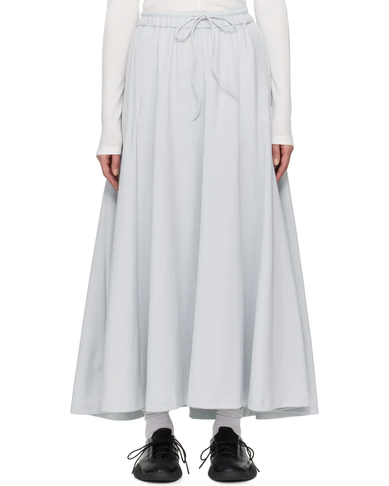 Y-3 Gray 3-Stripes Track Maxi Skirt Grey