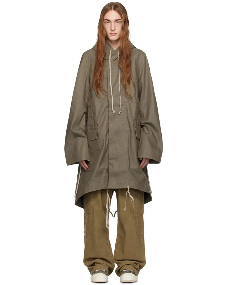 DRKSHDW by Rick Owens Taupe Fishtail Coat 85
