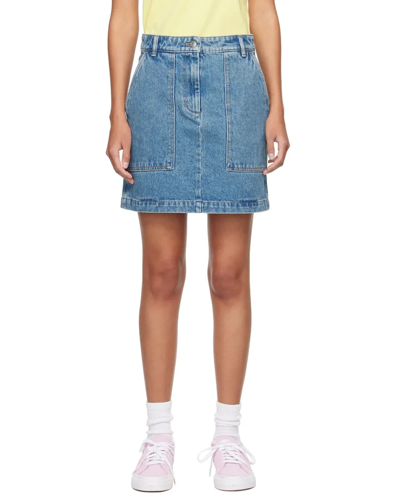 Kitsuné Indigo Washed Denim Miniskirt P413