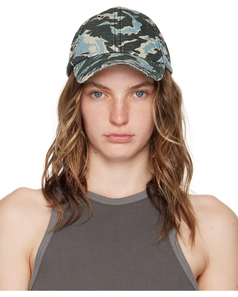 Acne Studios Multicolor Printed Cap Black