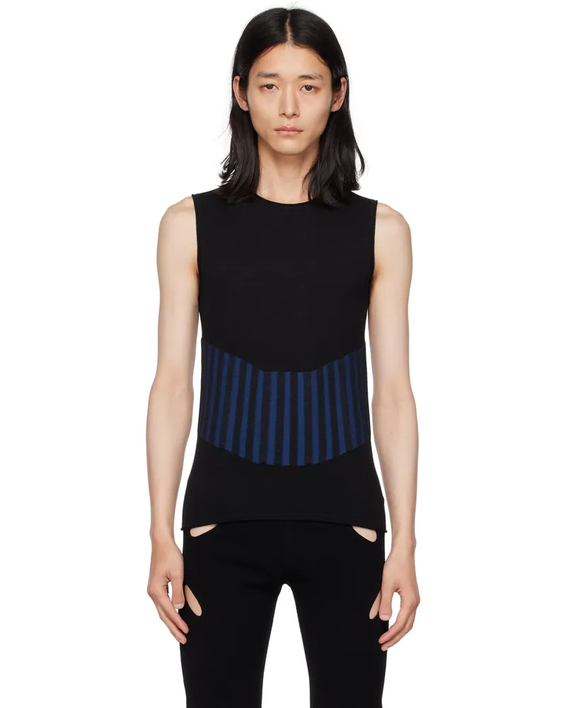 Dion Lee Black Bone Tank Top Black