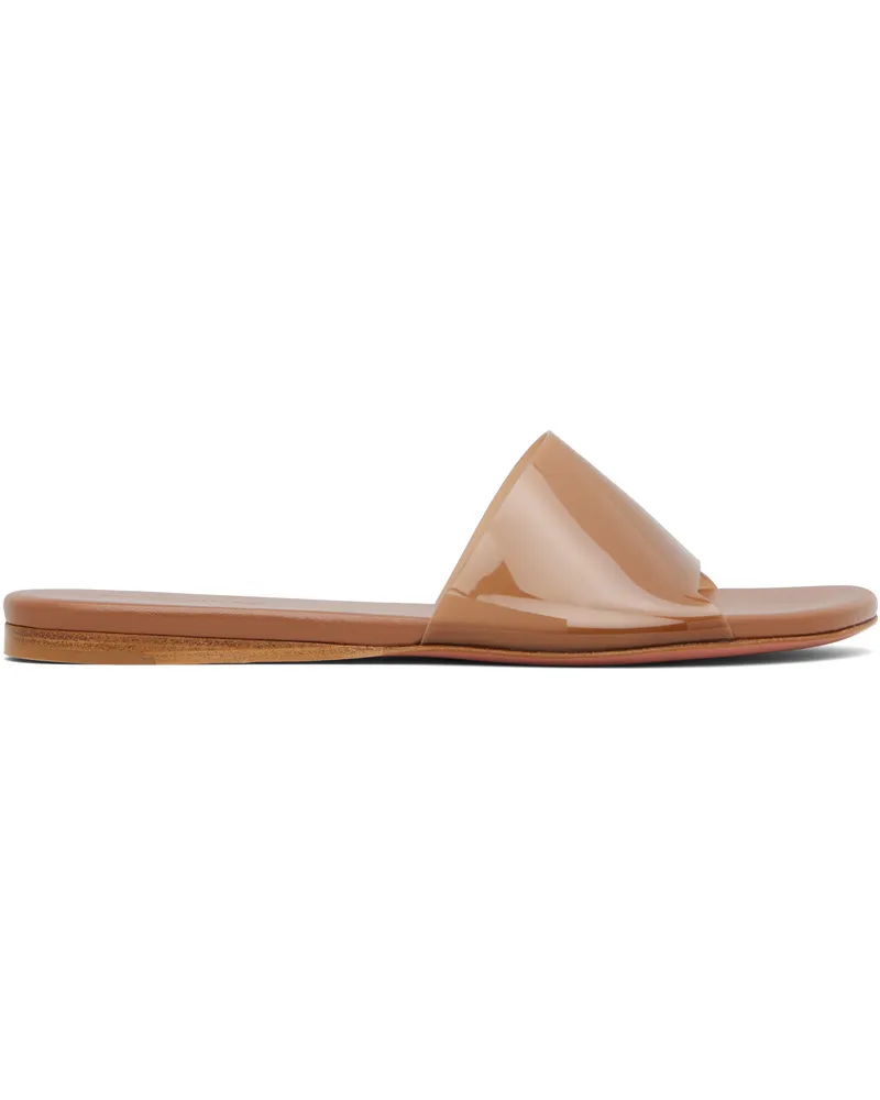 Amina Muaddi Brown Bianca Sandals Pvc