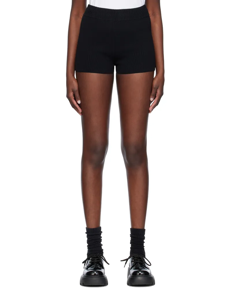 AMI Paris Black Ami de Cœur Shorts Black