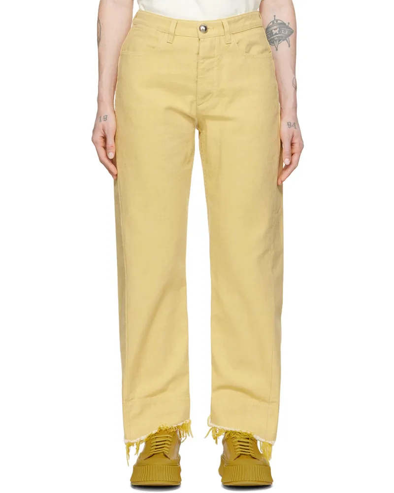 Jil Sander Yellow Raw-Cuff Jeans 715
