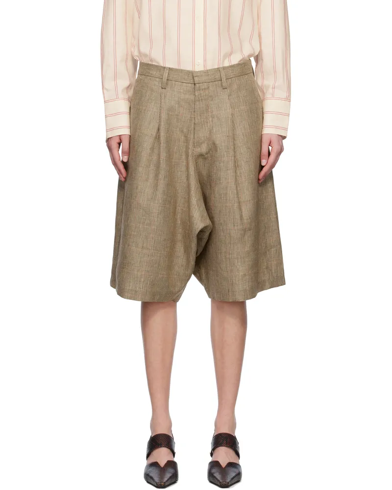 R13 Brown Jumbo Tailored Shorts Brown