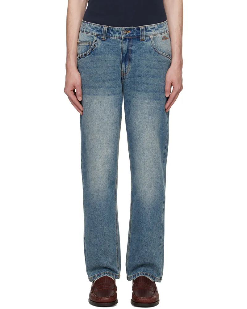 Dime Blue Classic Relaxed Jeans Sandblasted