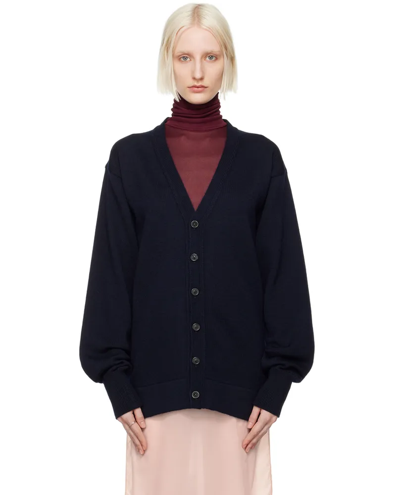 Maison Margiela Navy Gauge 7 Cardigan 511