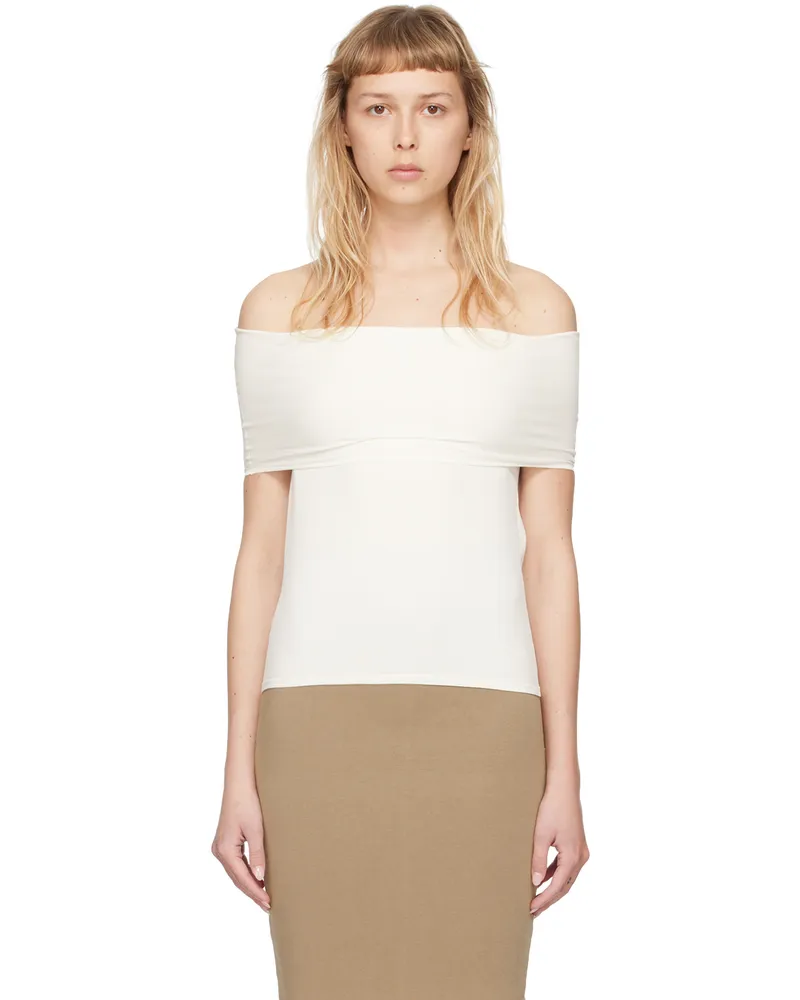 QUIRA SSENSE Exclusive Off-White Foldover Neck Blouse Off