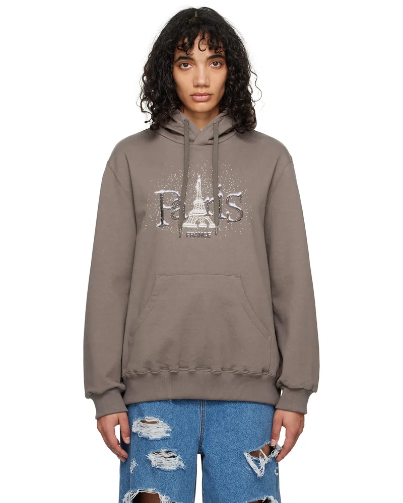 Doublet Taupe 'Snow In Paris' Hoodie Grey