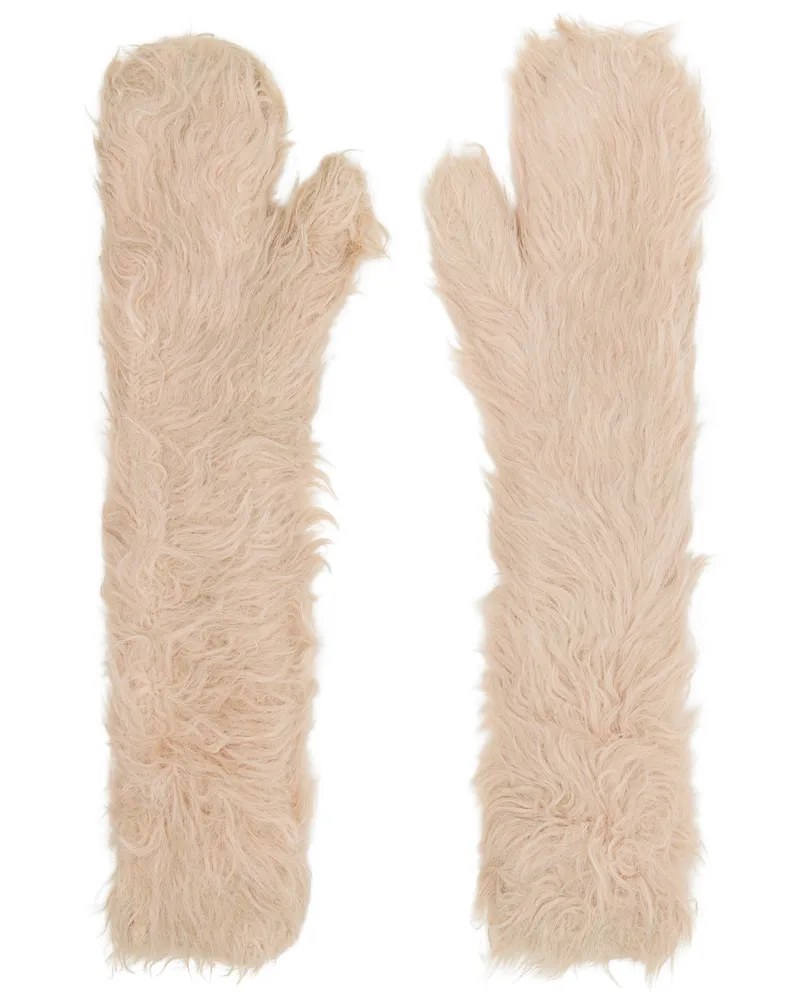 Acne Studios Beige Fluffy Mitts Aek