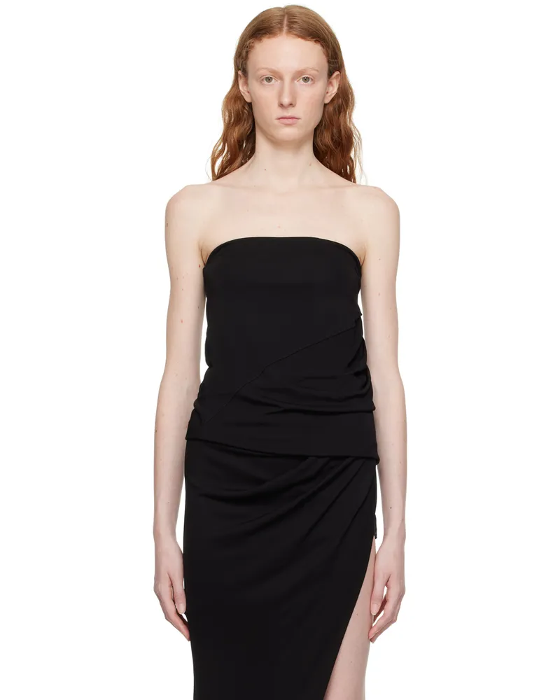 Helmut Lang Black Elasticized Tube Top Black