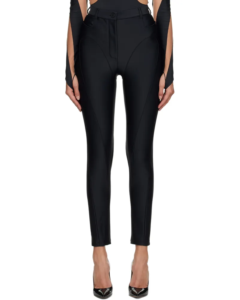 Thierry Mugler Black Paneled Leggings B1999