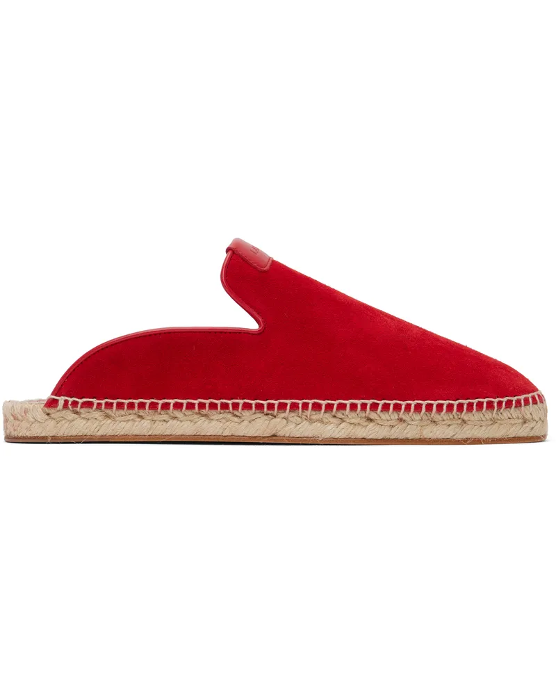 Lanvin Red Dorma Leather Espadrille Loafers Carmine