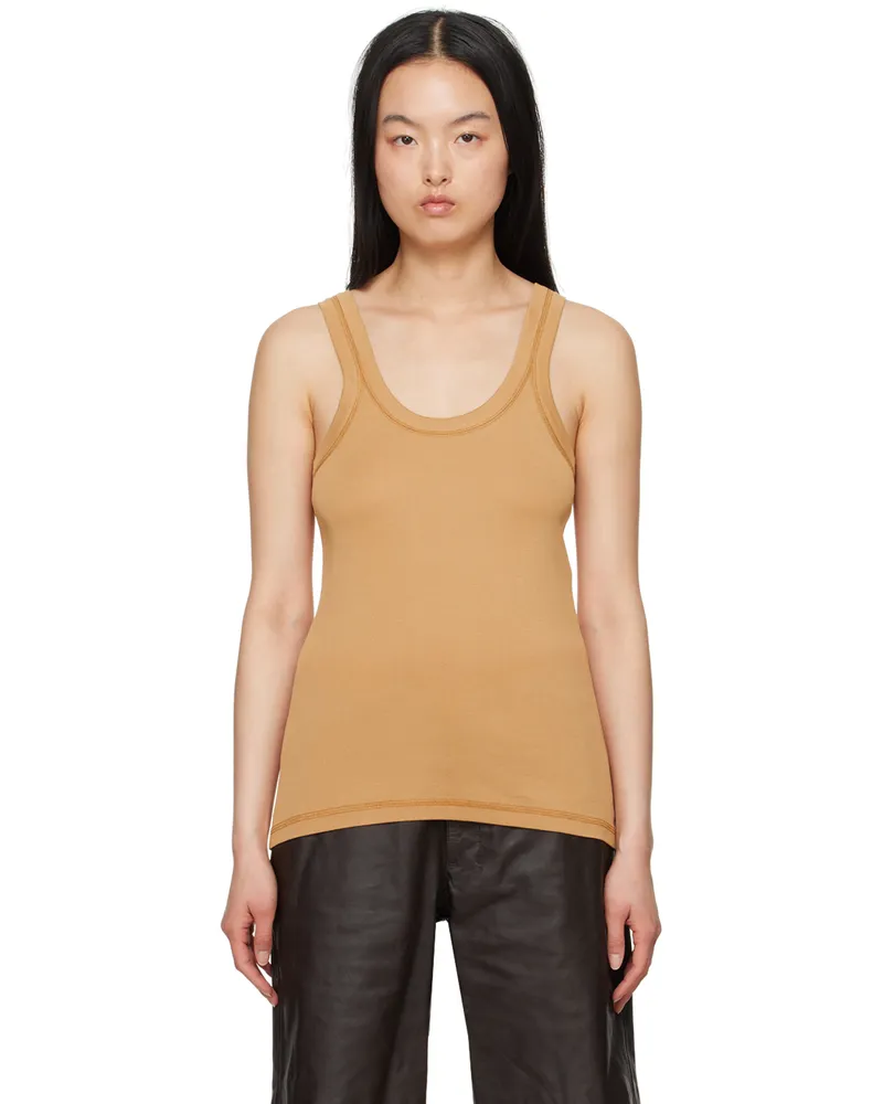 Christophe Lemaire Orange Rib Tank Top Bg239