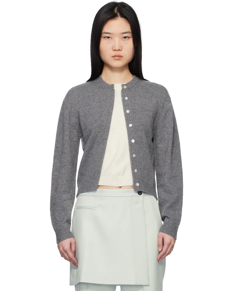 Sandy Liang Gray & White Newt Sweater Charcoal