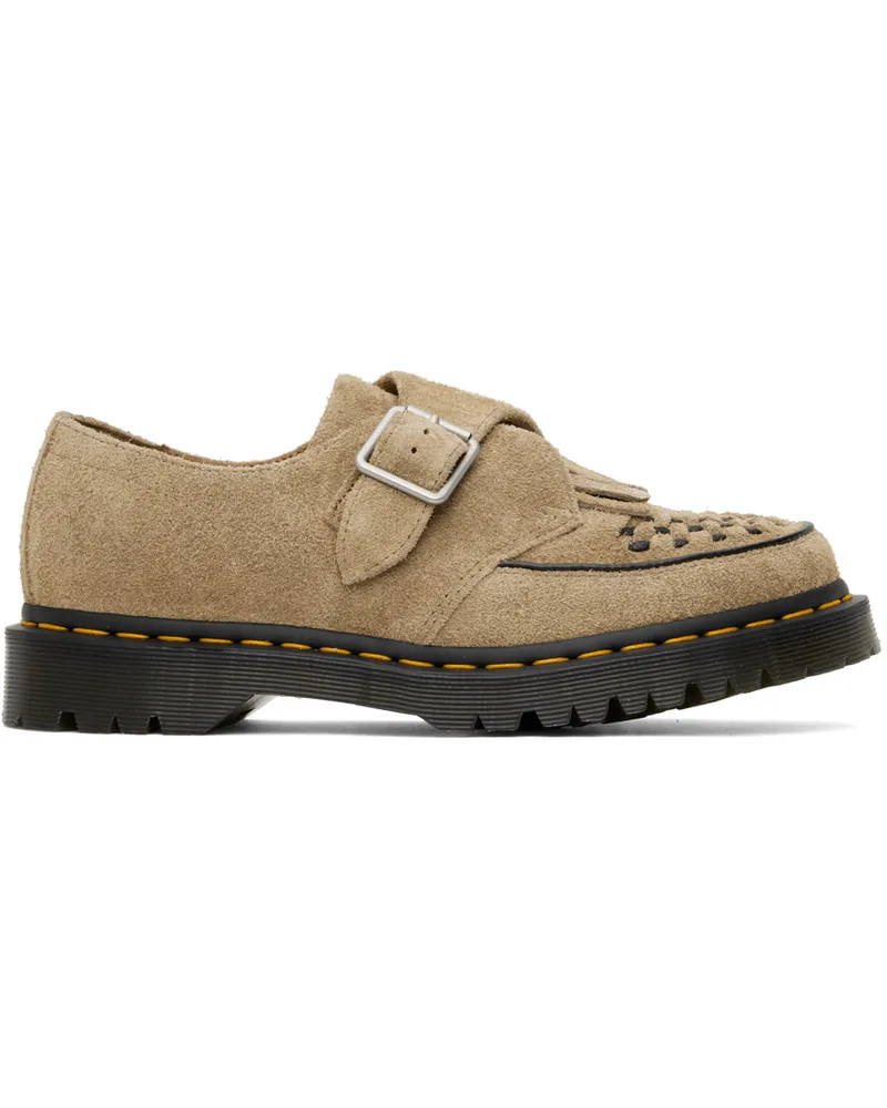 Dr.Martens Beige Ramsey Suede Kiltie Monkstraps Savannah