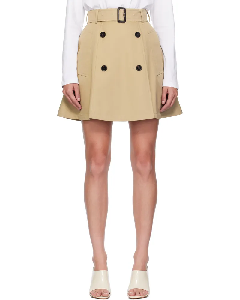 Burberry Beige Gabardine Trench Miniskirt Quill