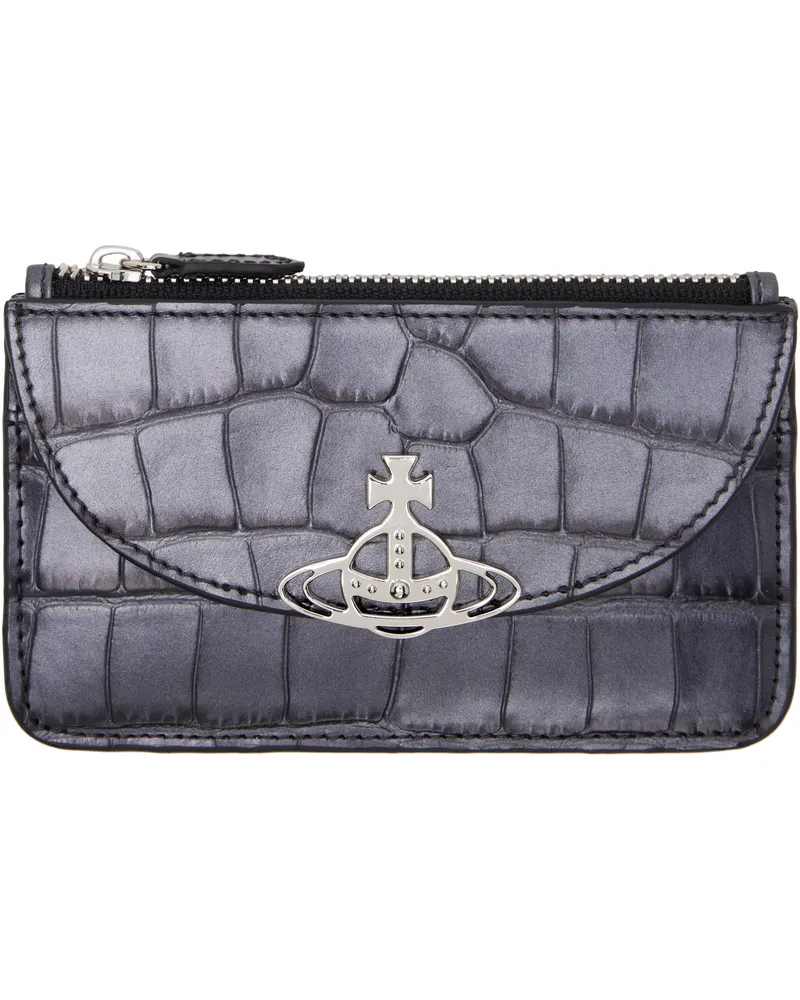 Vivienne Westwood Gunmetal Half Moon Card Holder Ss25-n405