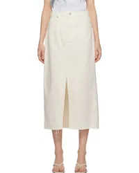 Frame Denim Off-White 'The Midaxi' Denim Midi Skirt Ecru