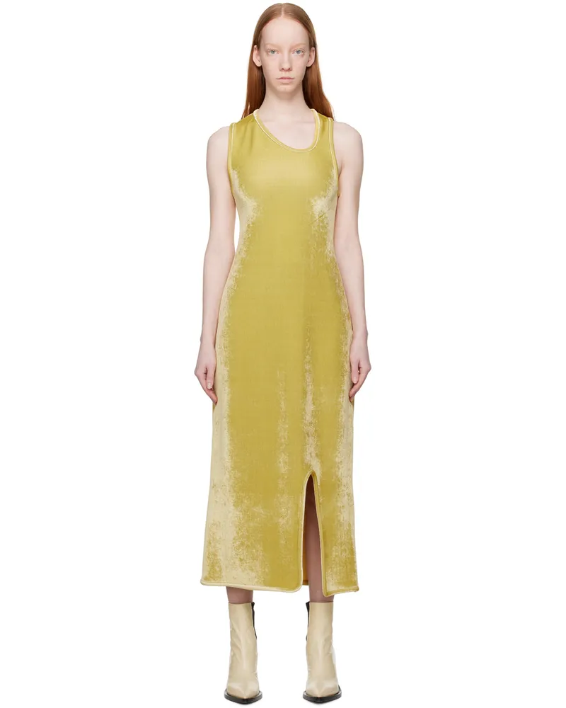 Jil Sander Yellow Asymmetric Midi Dress 738