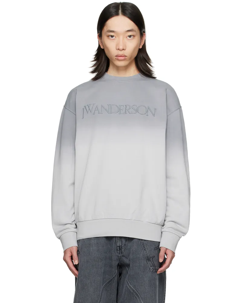 J.W.Anderson Gray Embroidered-Logo Gradient Sweatshirt 929