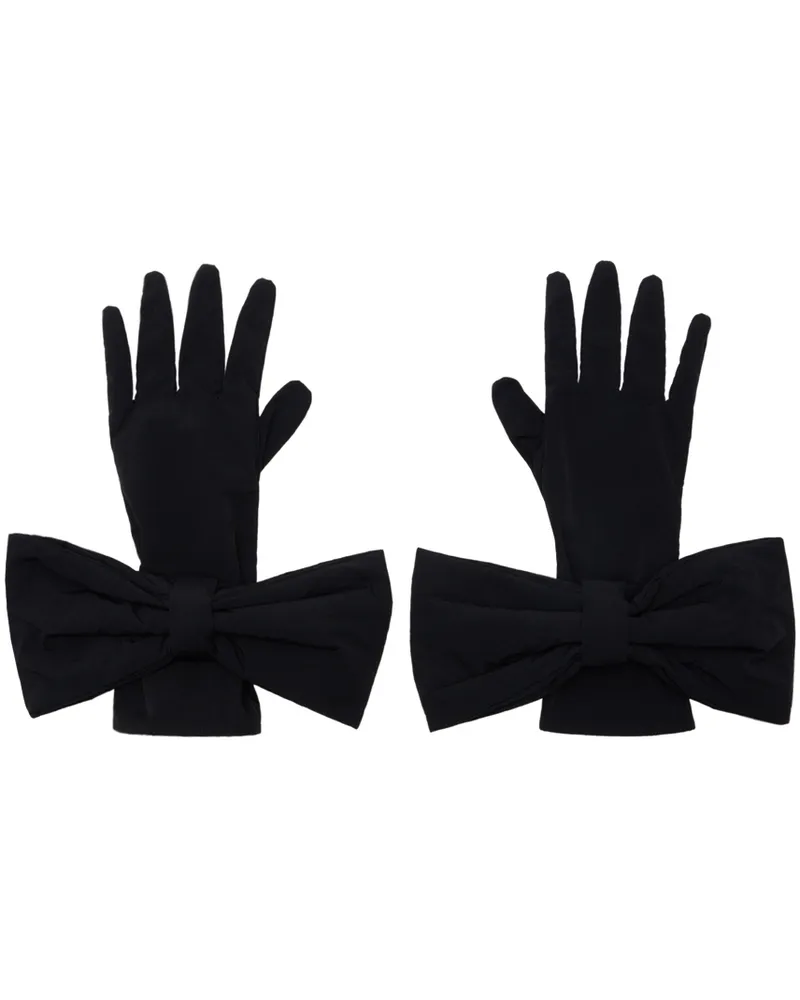 SHUSHU/TONG SSENSE Exclusive Black Bow Gloves Ba100