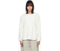 White Lace-Up Long Sleeve T-Shirt