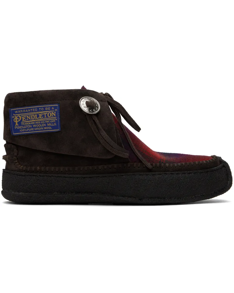 Maison Margiela Brown Check Desert Boots H0a60