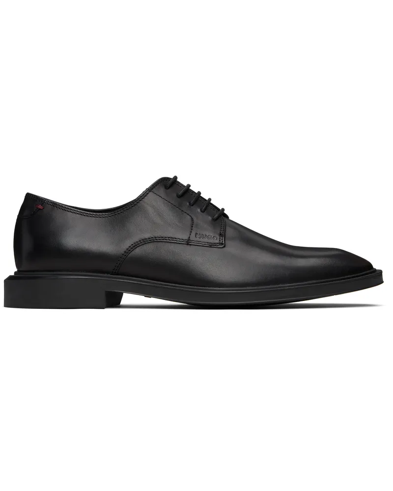HUGO BOSS Black Rubber-Sole Leather Derbys 001-black