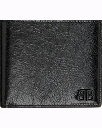 Balenciaga Black Monaco Square Folded Wallet Black