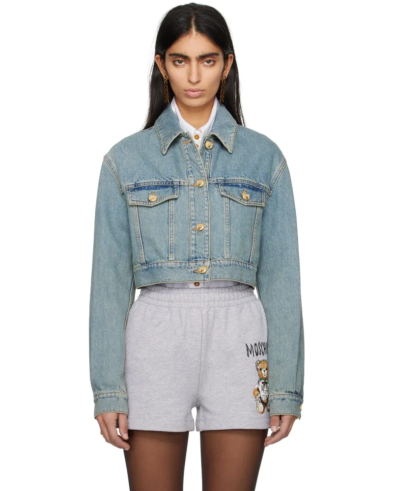 Moschino Blue Teddy Denim Jacket A0281