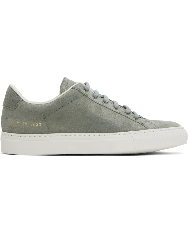 Common Projects Green Retro Suede Sneakers 3033