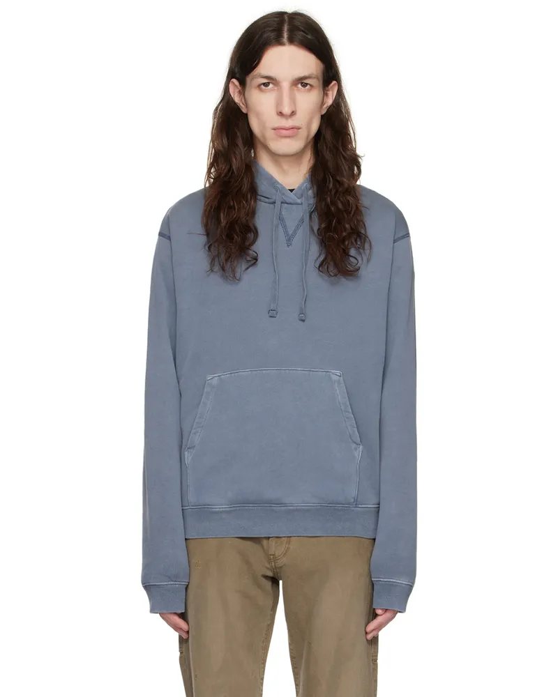 John Elliott + Co Blue Thermal Hoodie Washed